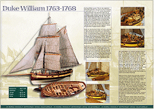 Un folleto acerca del kit de construcción del modelo del barco Duke William.