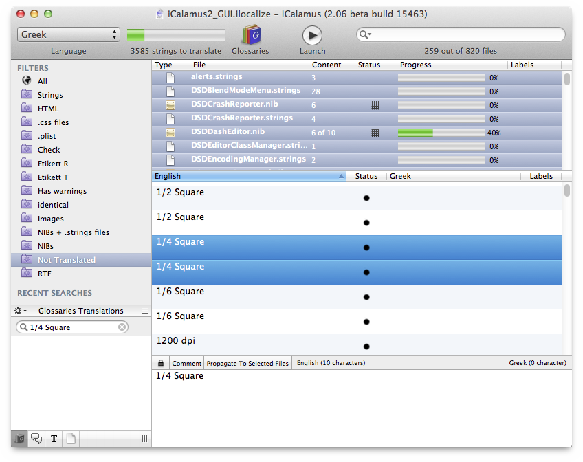 iCalamus localization, step #8