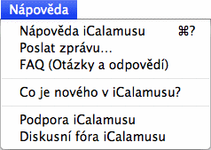 Menu Nápověda