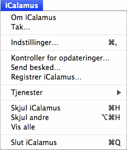 iCalamus-menu