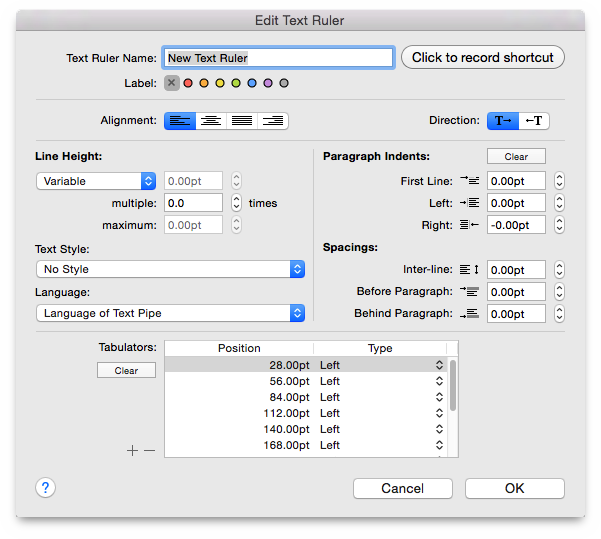 Text rulers