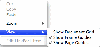 Document page context menu