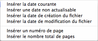 Insérer un champ texte prédéfini