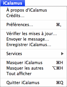 Menu iCalamus