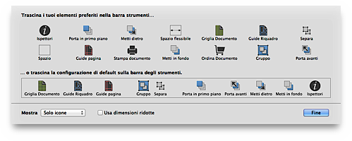 Personalizza la barra strumenti - Please click to enlarge