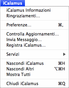 Menu iCalamus