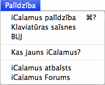 Palīdzības izvēlnei