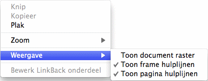 Context-menu's voor documentpagina's