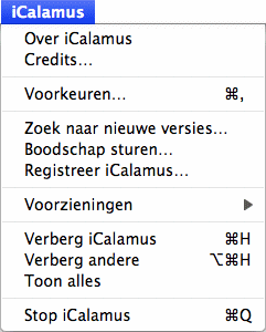 iCalamus menu
