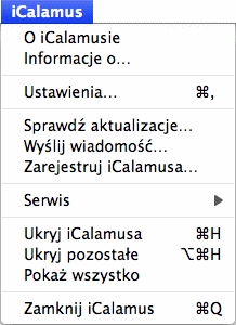 iCalamus menu